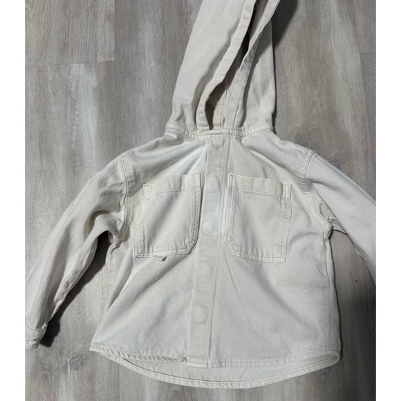 Zara Kids Beige Hooded Utility Jacket Shirt Boys Girls Size 2 - Picture 3 of 5